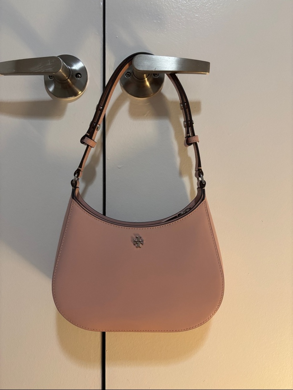 Tory Burch Clay Pink Patent Leather Bag w/ Silver Hardware